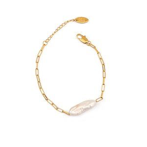18k Plated real gold Baroque pearl Bracelet